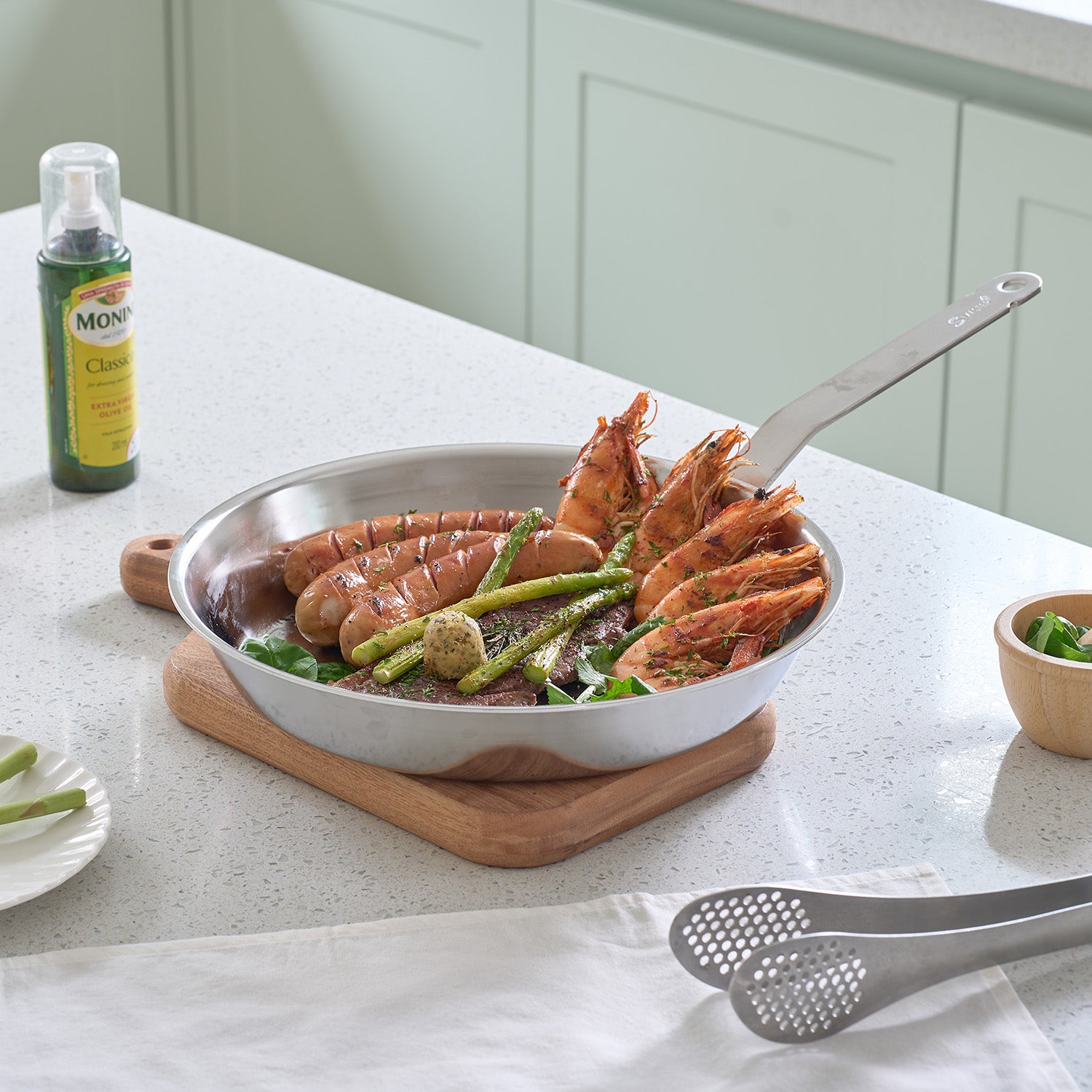 STENNY 2pc Stainless Steel Frying Pan & Wok Set (11” + 9.5”)