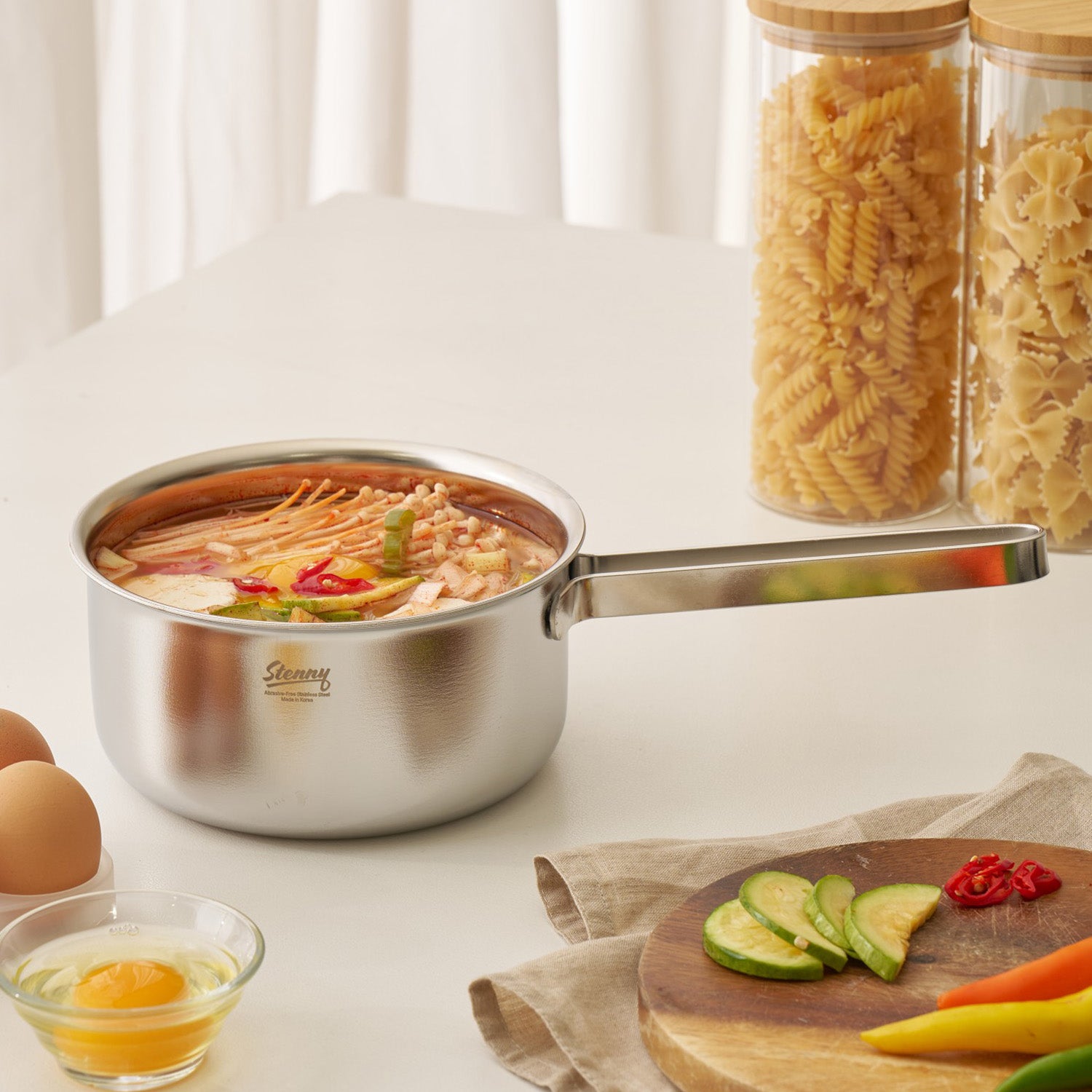 STENNY 2pc Stainless Steel Saucepan + Casserole Set