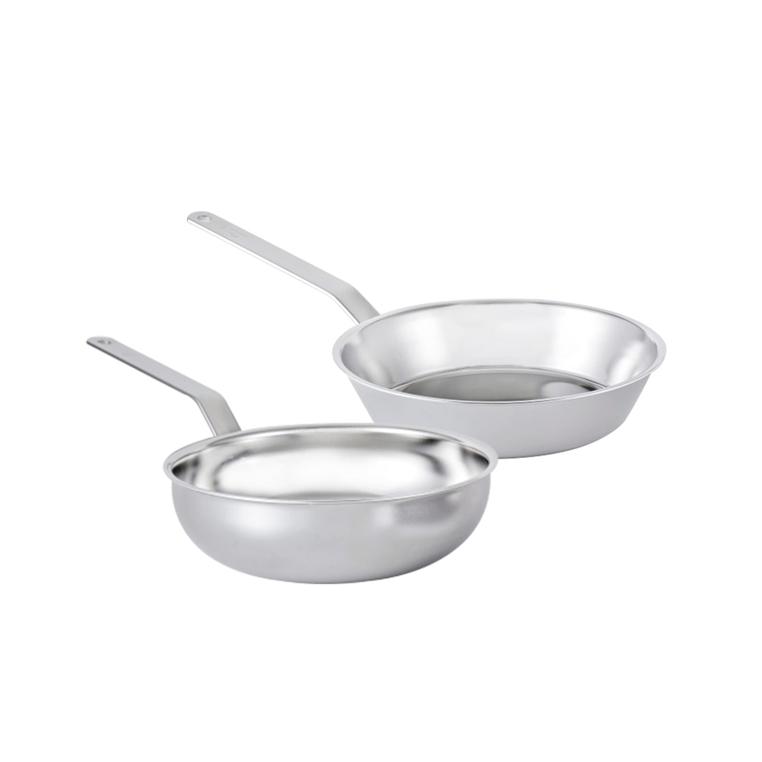 STENNY 2pc Stainless Steel Frying Pan & Wok Set (9.5” + 9.5”)