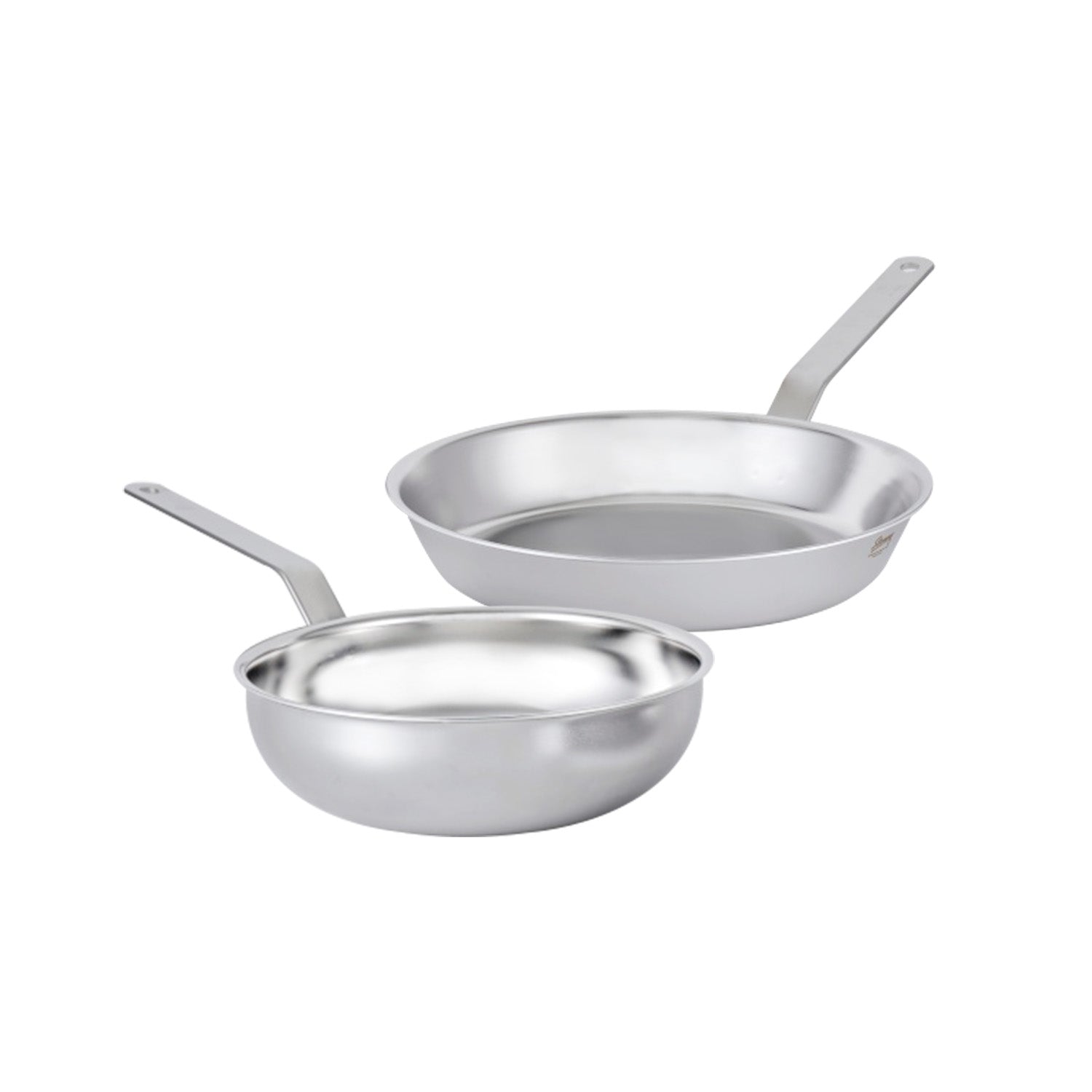 STENNY 2pc Stainless Steel Frying Pan & Wok Set (11” + 9.5”)